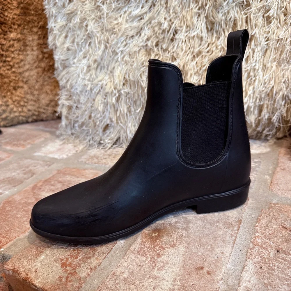 A New Day Black Ankle Rain Boots sz 8 - Picture 7 of 9